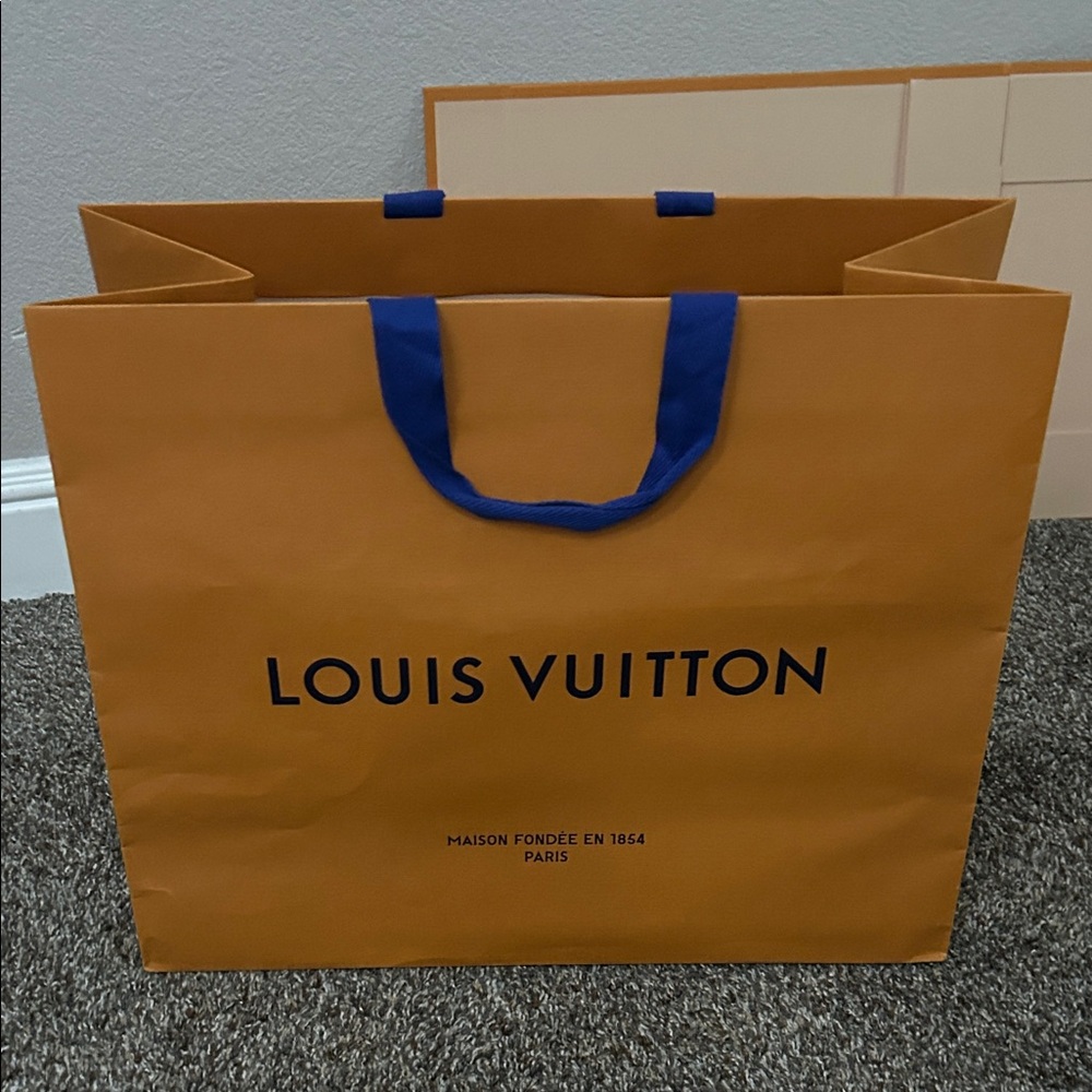 Louis Vuitton Tangerine Bag with Indigo Handles